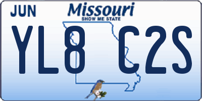 MO license plate YL8C2S