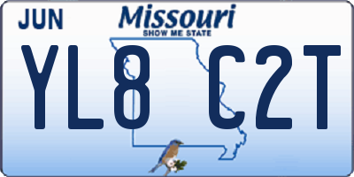 MO license plate YL8C2T