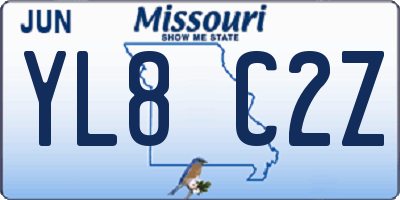 MO license plate YL8C2Z
