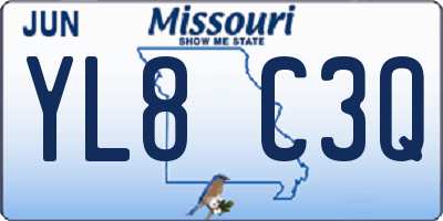 MO license plate YL8C3Q