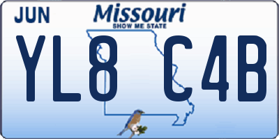 MO license plate YL8C4B