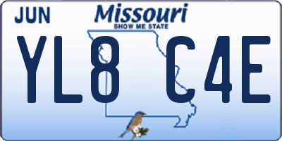 MO license plate YL8C4E