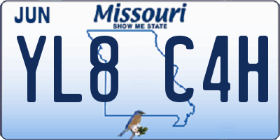 MO license plate YL8C4H