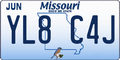 MO license plate YL8C4J