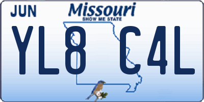 MO license plate YL8C4L