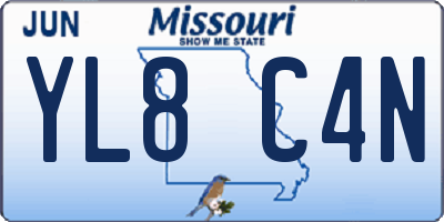 MO license plate YL8C4N