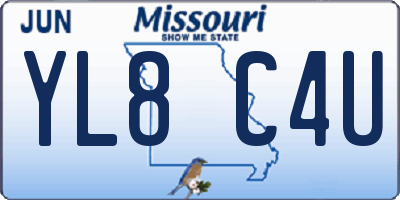 MO license plate YL8C4U