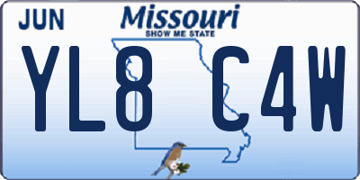 MO license plate YL8C4W