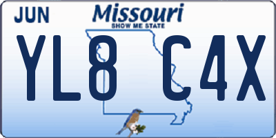 MO license plate YL8C4X