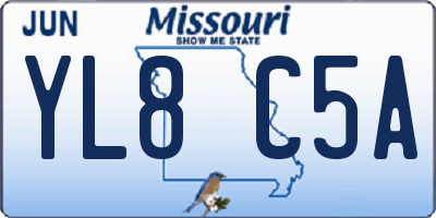 MO license plate YL8C5A