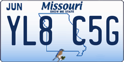 MO license plate YL8C5G