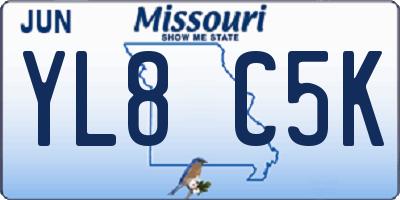 MO license plate YL8C5K