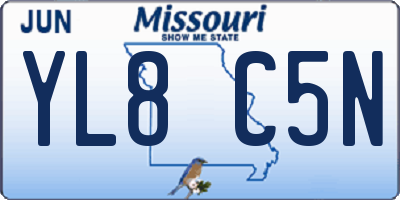 MO license plate YL8C5N