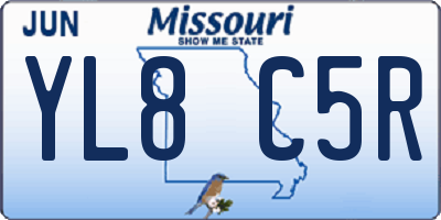 MO license plate YL8C5R