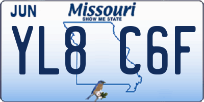 MO license plate YL8C6F