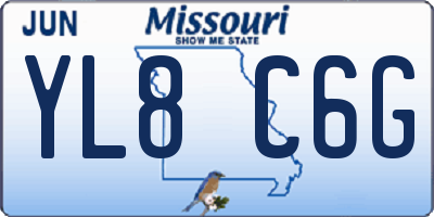 MO license plate YL8C6G