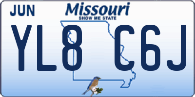 MO license plate YL8C6J