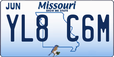MO license plate YL8C6M