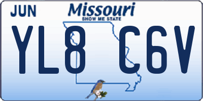 MO license plate YL8C6V