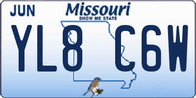 MO license plate YL8C6W