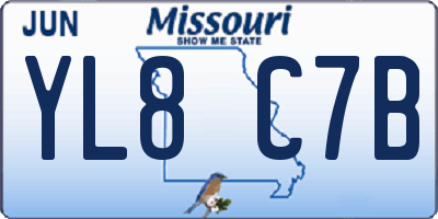 MO license plate YL8C7B