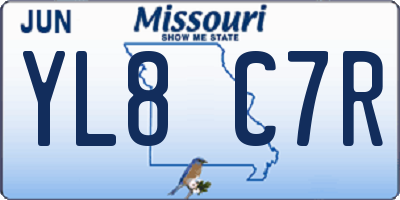 MO license plate YL8C7R