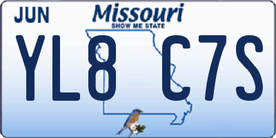 MO license plate YL8C7S