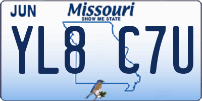 MO license plate YL8C7U