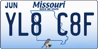 MO license plate YL8C8F