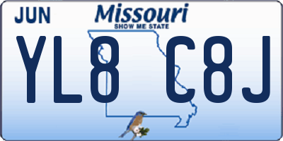MO license plate YL8C8J