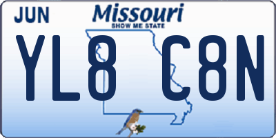 MO license plate YL8C8N