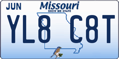 MO license plate YL8C8T