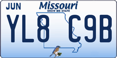 MO license plate YL8C9B