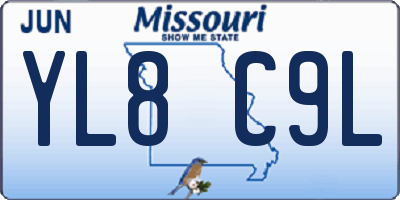 MO license plate YL8C9L
