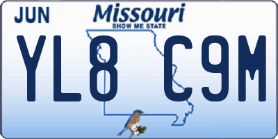 MO license plate YL8C9M