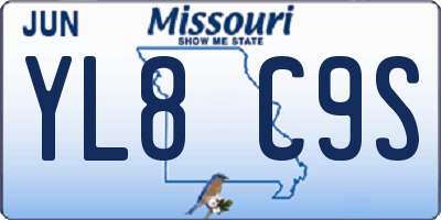 MO license plate YL8C9S