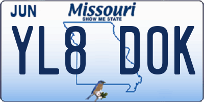 MO license plate YL8D0K