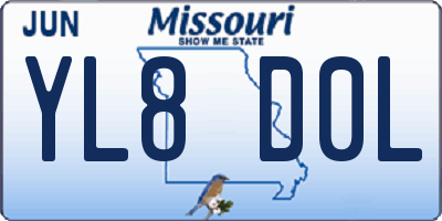 MO license plate YL8D0L
