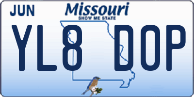MO license plate YL8D0P