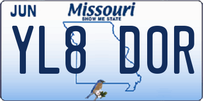 MO license plate YL8D0R