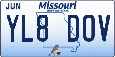 MO license plate YL8D0V