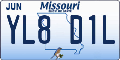 MO license plate YL8D1L