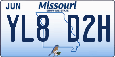 MO license plate YL8D2H