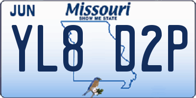 MO license plate YL8D2P