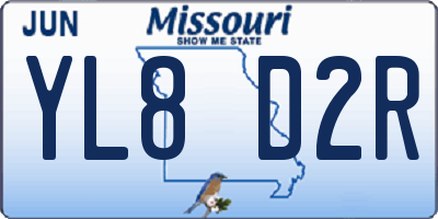 MO license plate YL8D2R