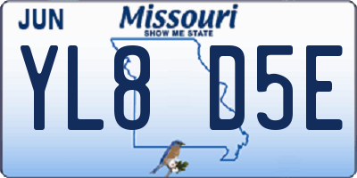 MO license plate YL8D5E