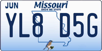 MO license plate YL8D5G