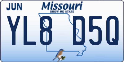 MO license plate YL8D5Q