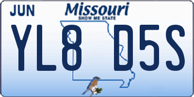 MO license plate YL8D5S