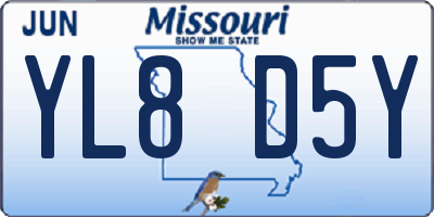 MO license plate YL8D5Y